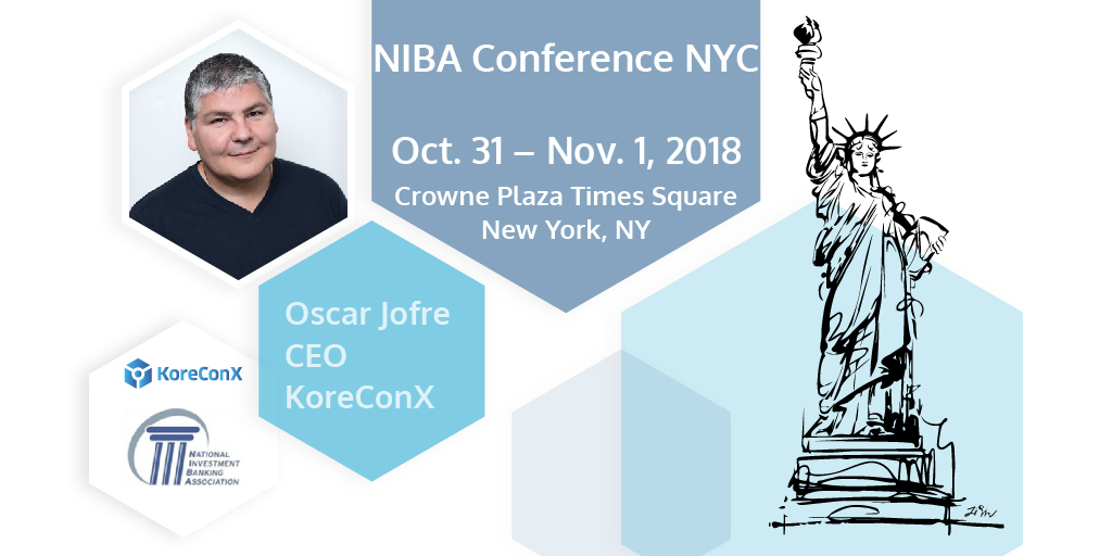 KoreConX Co-founder & CEO to speak at the National Investment Banking Conference in New York #30 October 2018