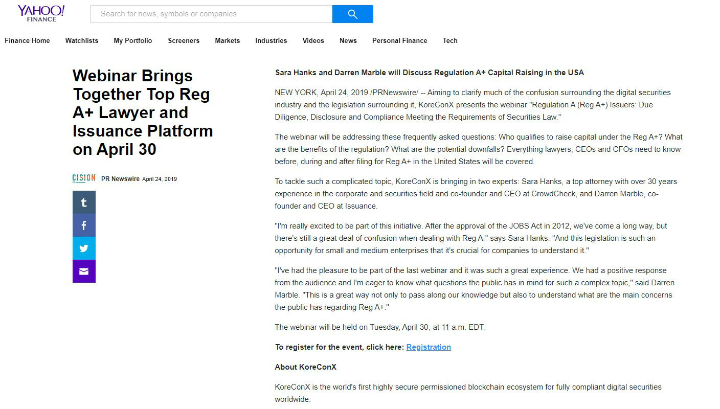 Yahoo Finance #24 April 2019