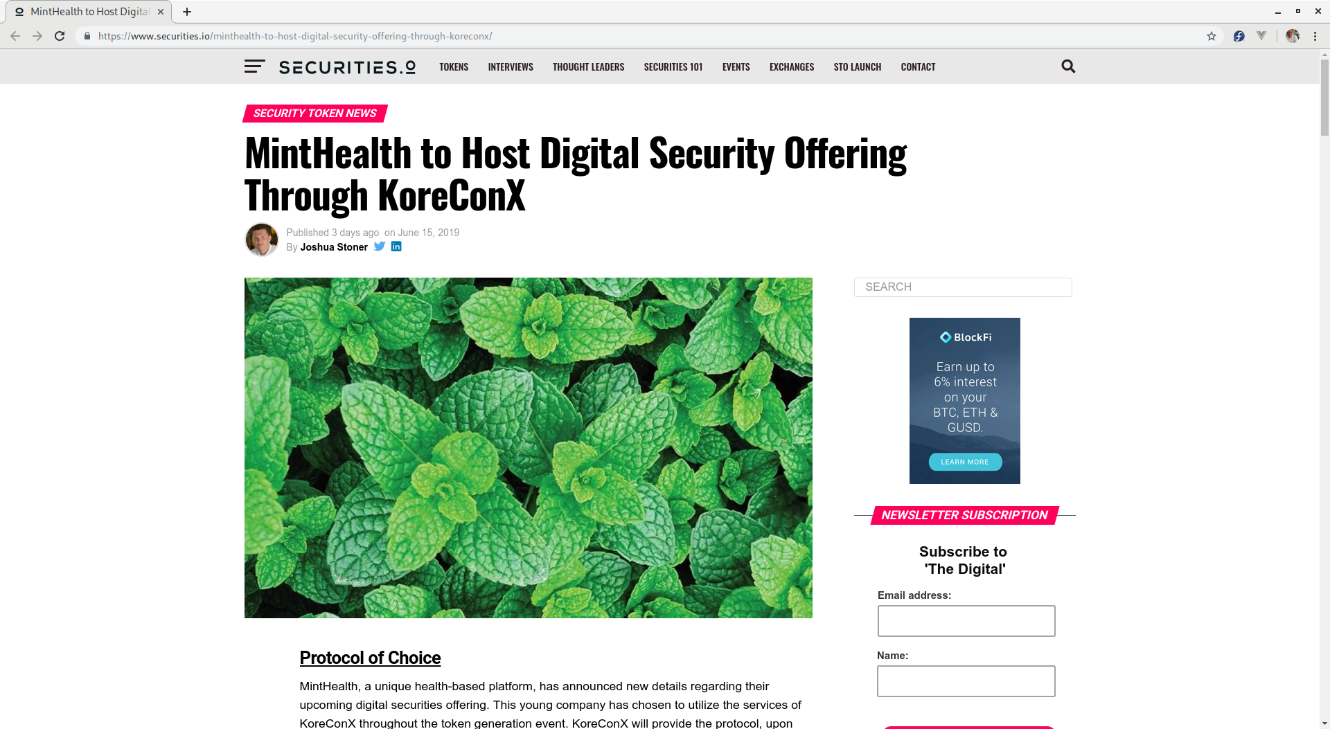 Securities.io #15 June 2019
